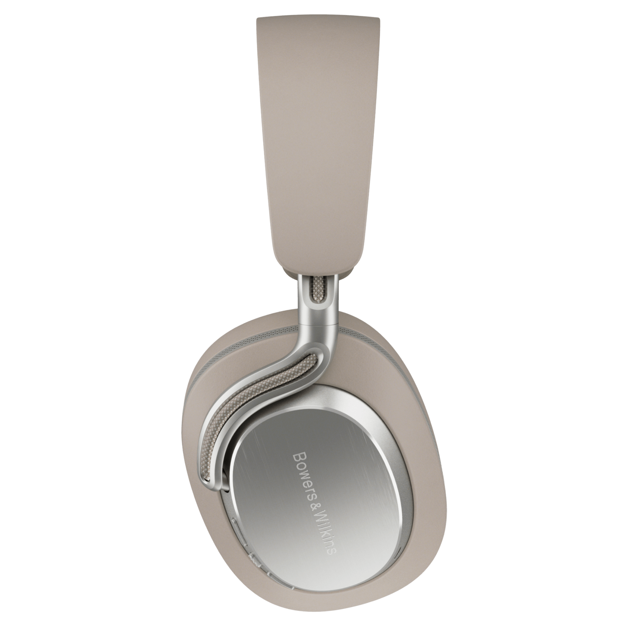 Bowers and Wilkins Px8 S2 Noise Cancelling Headphones in Warm Stone, in profile