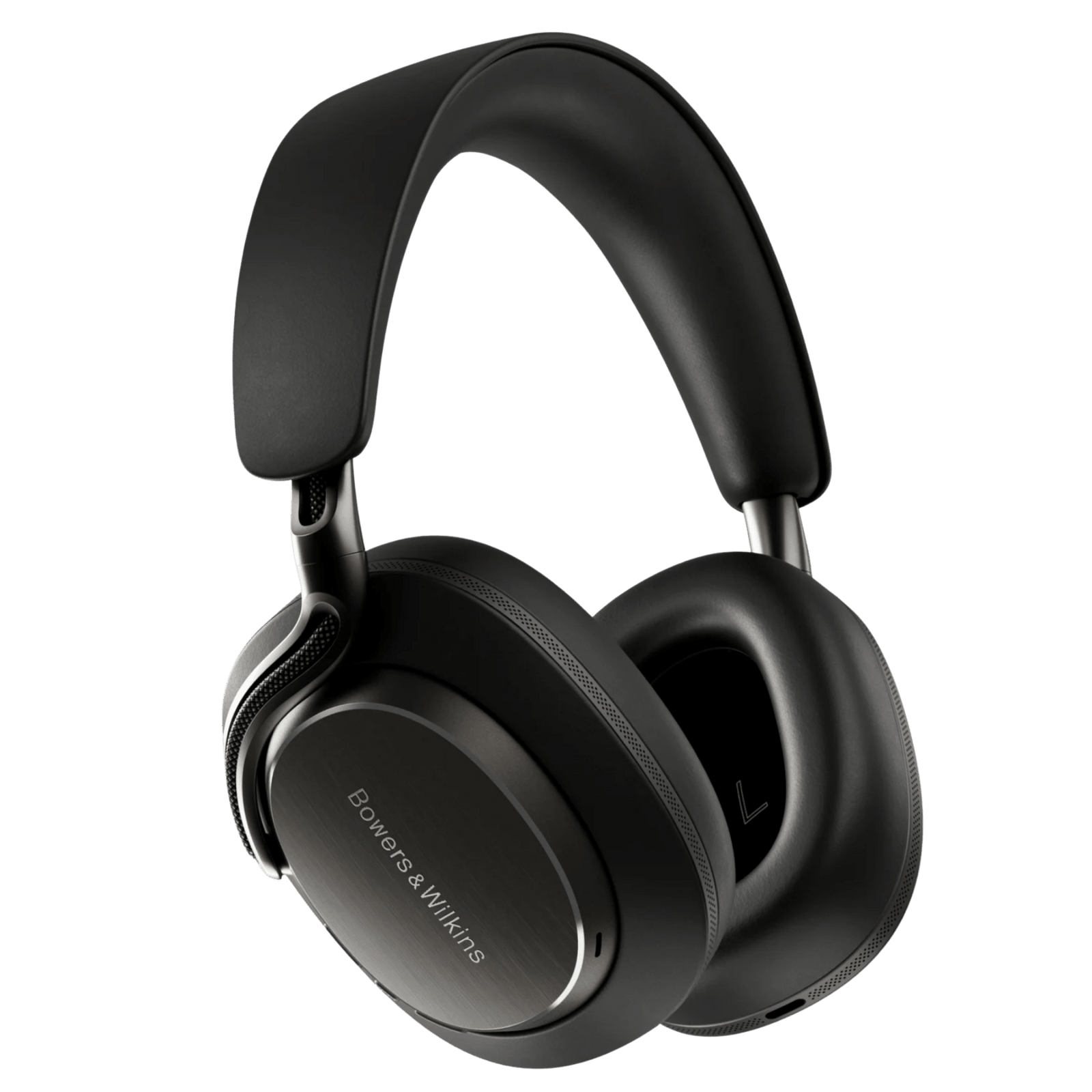 Bowers and Wilkins Px8 S2 Noise Cancelling Headphones in Black Onyx, angled