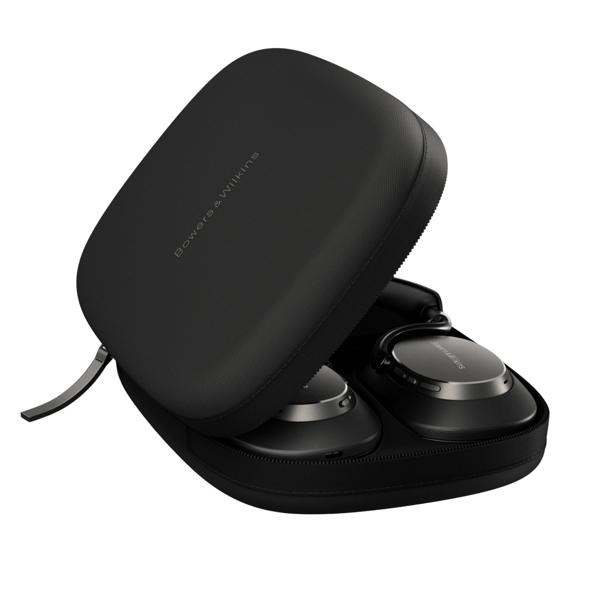 Bowers and Wilkins Px8 S2 Noise Cancelling Headphones in Black Onyx, in their case
