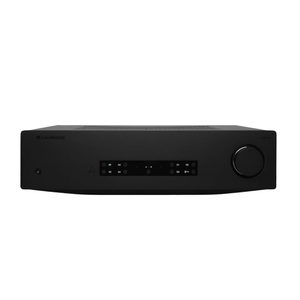 Cambridge Audio CXA81 Mk II Integrated Stereo Amplifier in Black. Front of unit 
