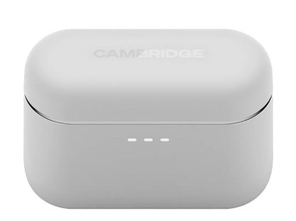Cambridge Audio Melomania A100 True Wireless Headphones with ANC in White.  Charging Case