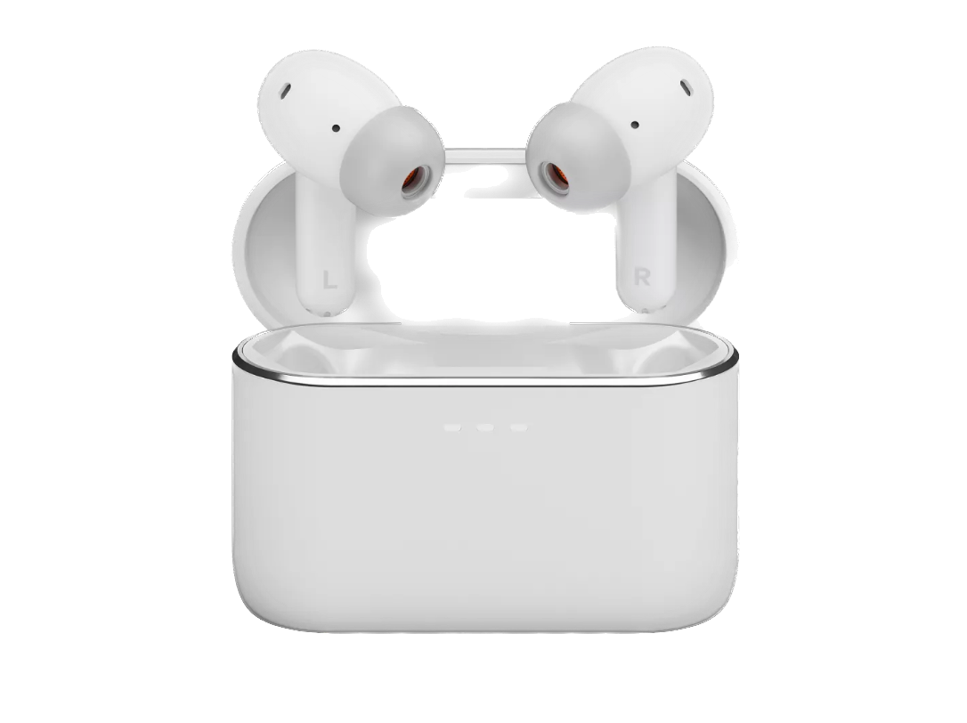 Cambridge Audio Melomania A100 True Wireless Headphones with ANC in White, with Case, pooping up