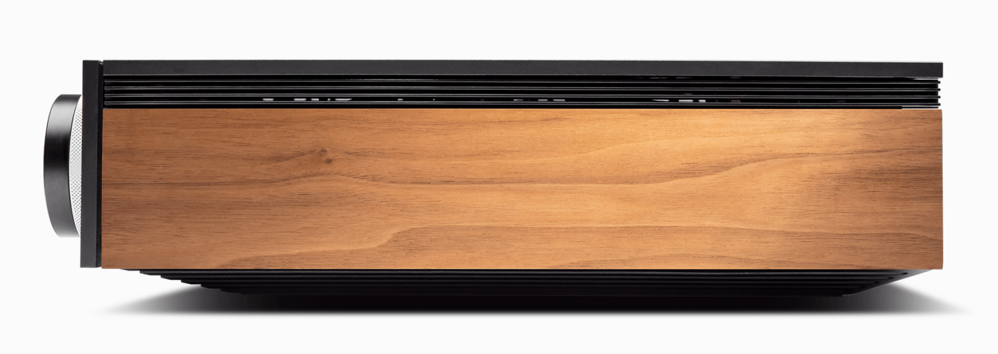 Cambridge Audio EVO 150 all-in-one-system side image with woodgrain panel