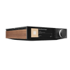 Cambridge Audio EVO 300 Streaming Amplifier, angled view with wood side plate