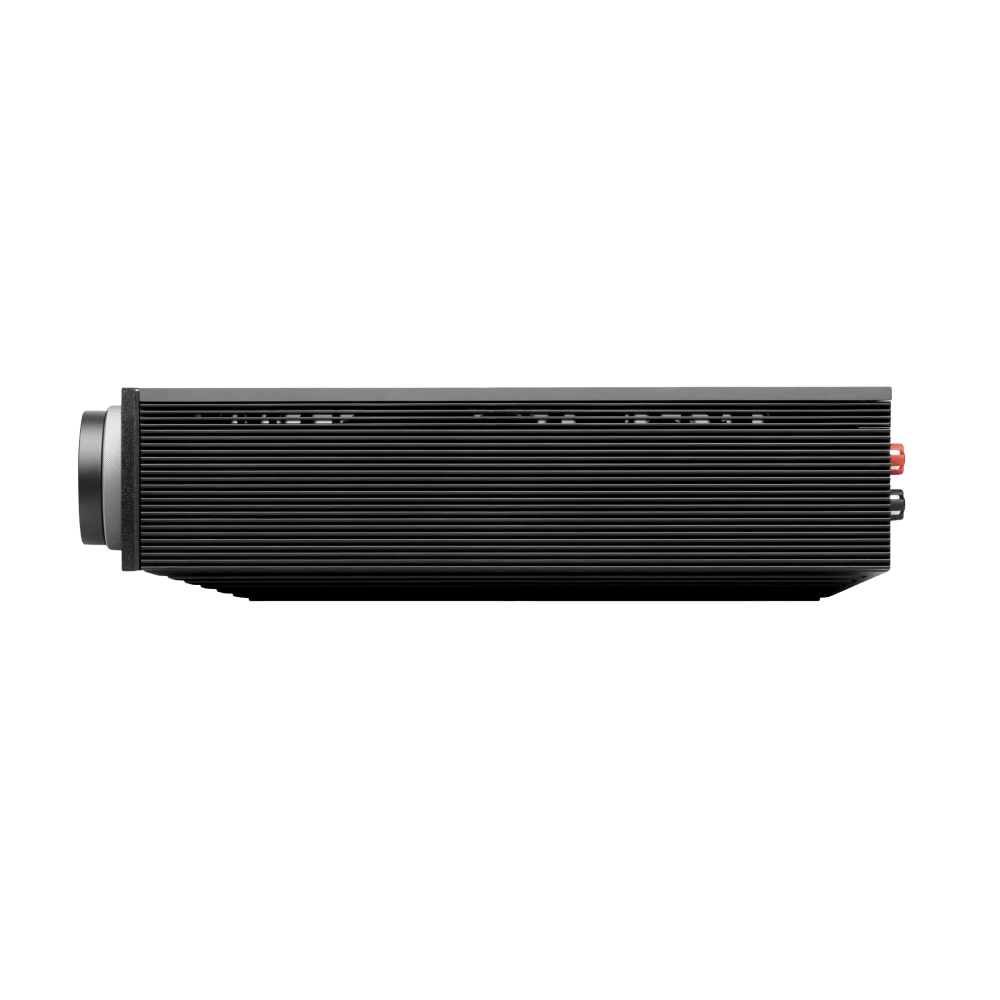 Cambridge Audio EVO 300 Streaming Amplifier, profile with tech style side plate