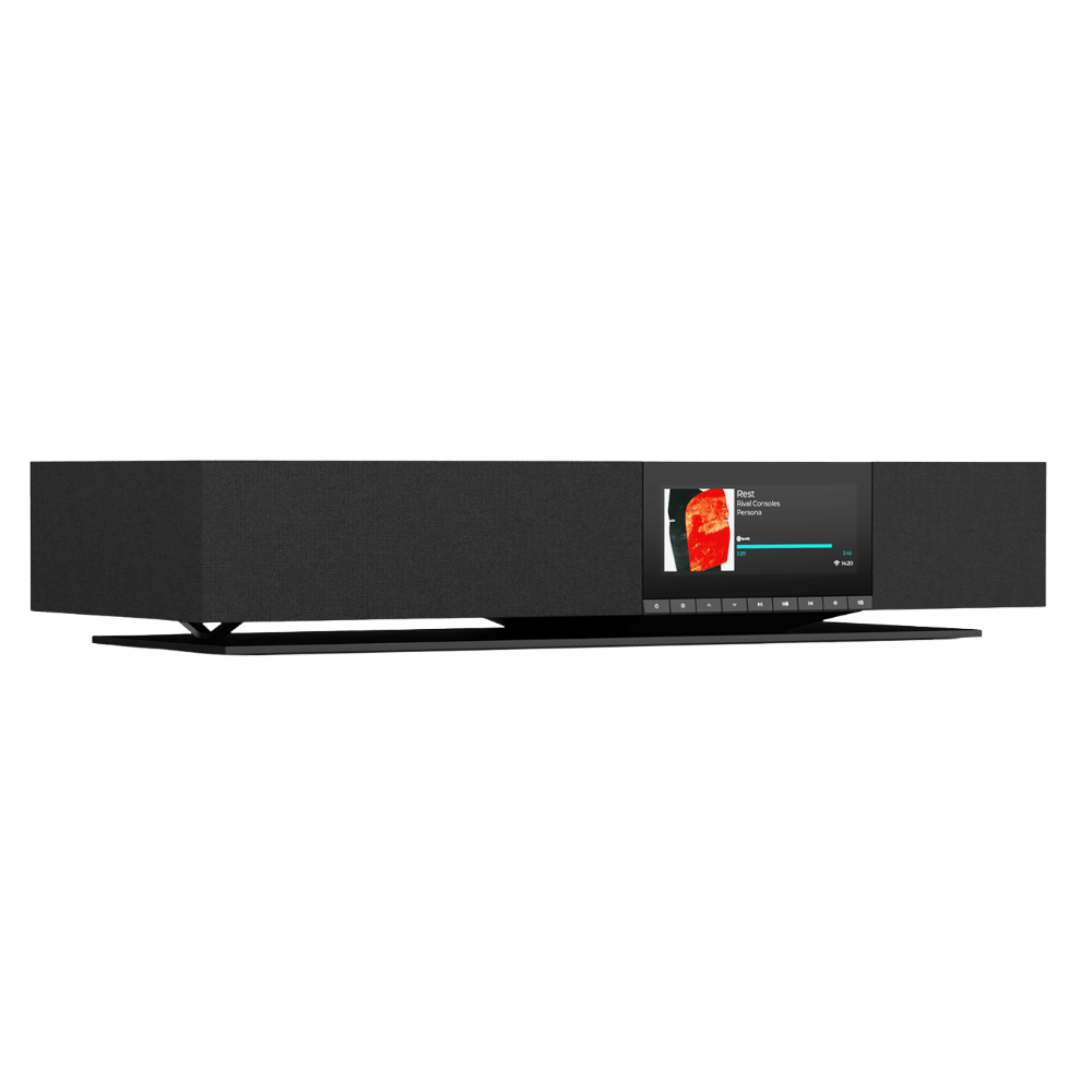 Cambridge Audio Evo One All-in-One System in Midnight Black, angled