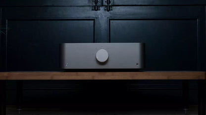 Cambridge Audio Edge A Integrated Amplifier.  Image of unit on shelf
