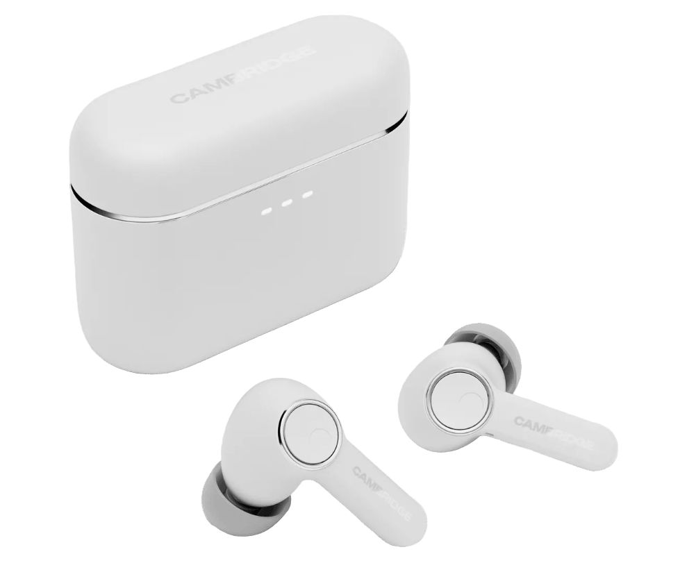 Cambridge Audio Melomania A100 True Wireless Headphones with ANC in White, with Case