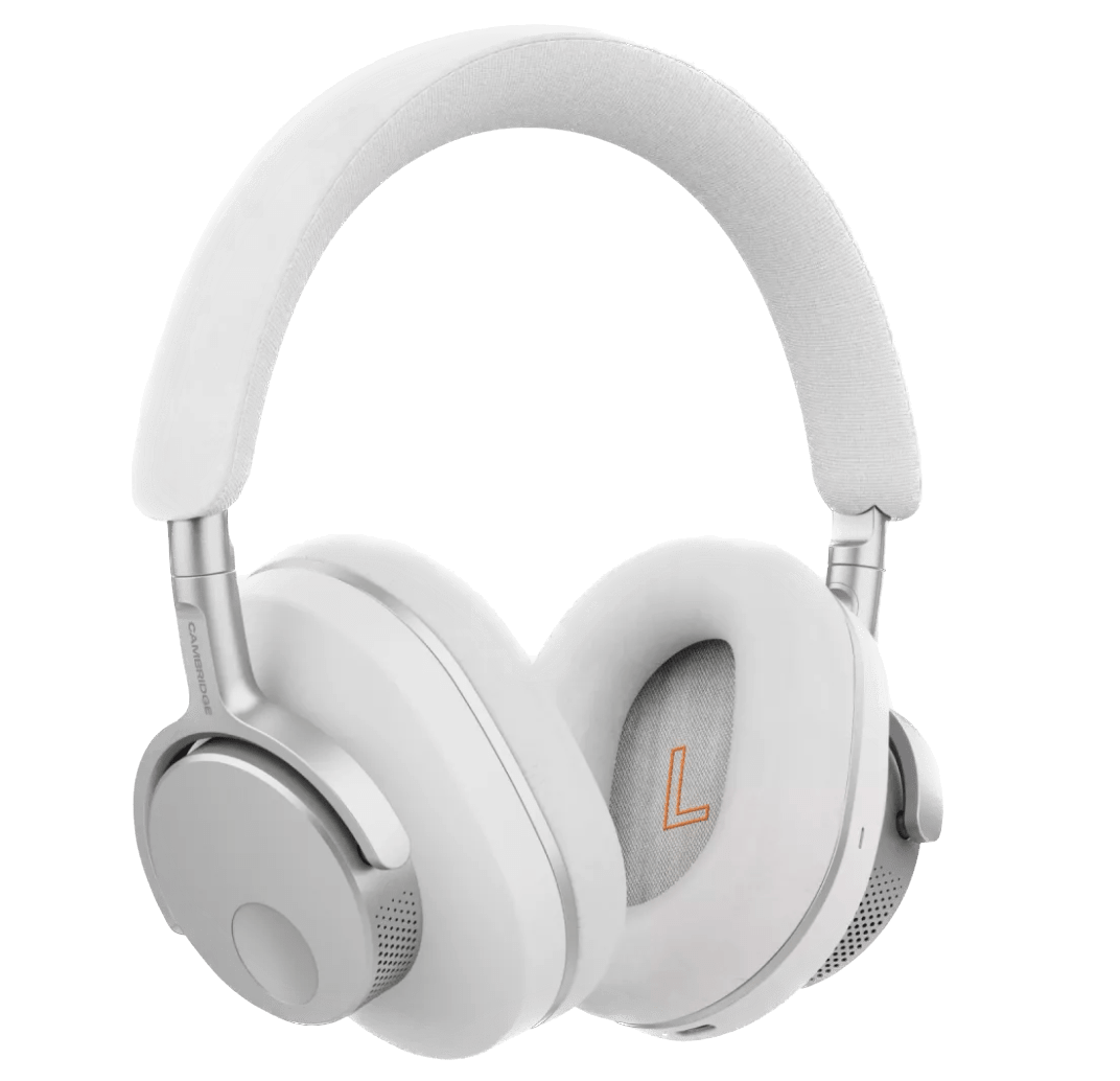 Cambridge Audio Melomania P100 SE Over Ear Headphones in White, angled