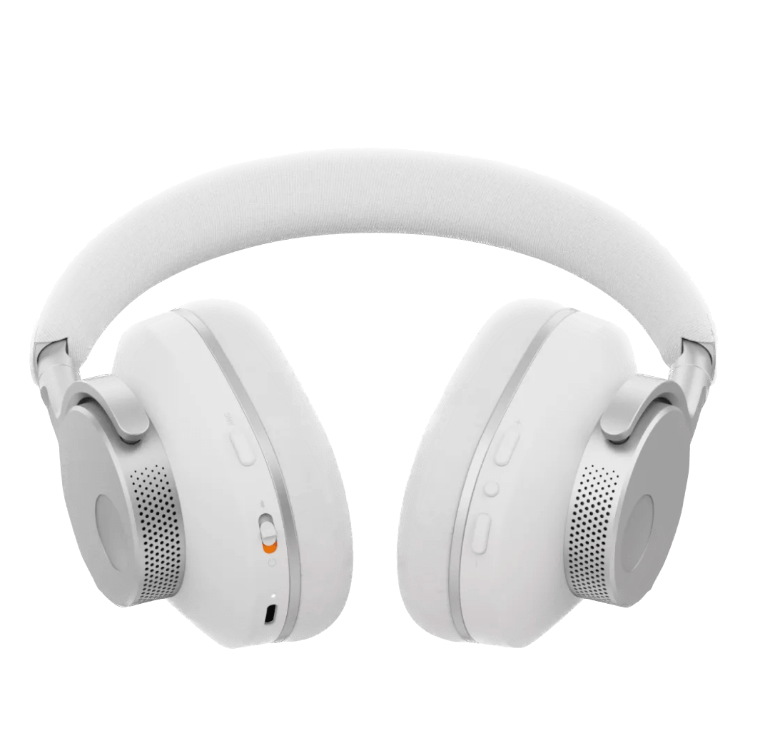 Cambridge Audio Melomania P100 SE Over Ear Headphones in White, controls shown