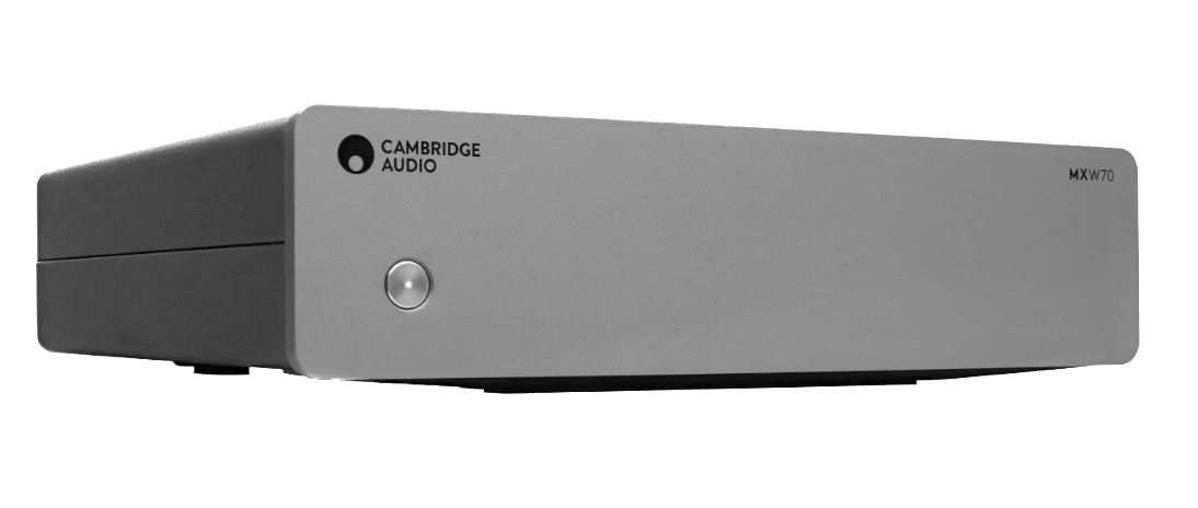 Cambridge Audio MXW70 Compact Power Amplifier, angled
