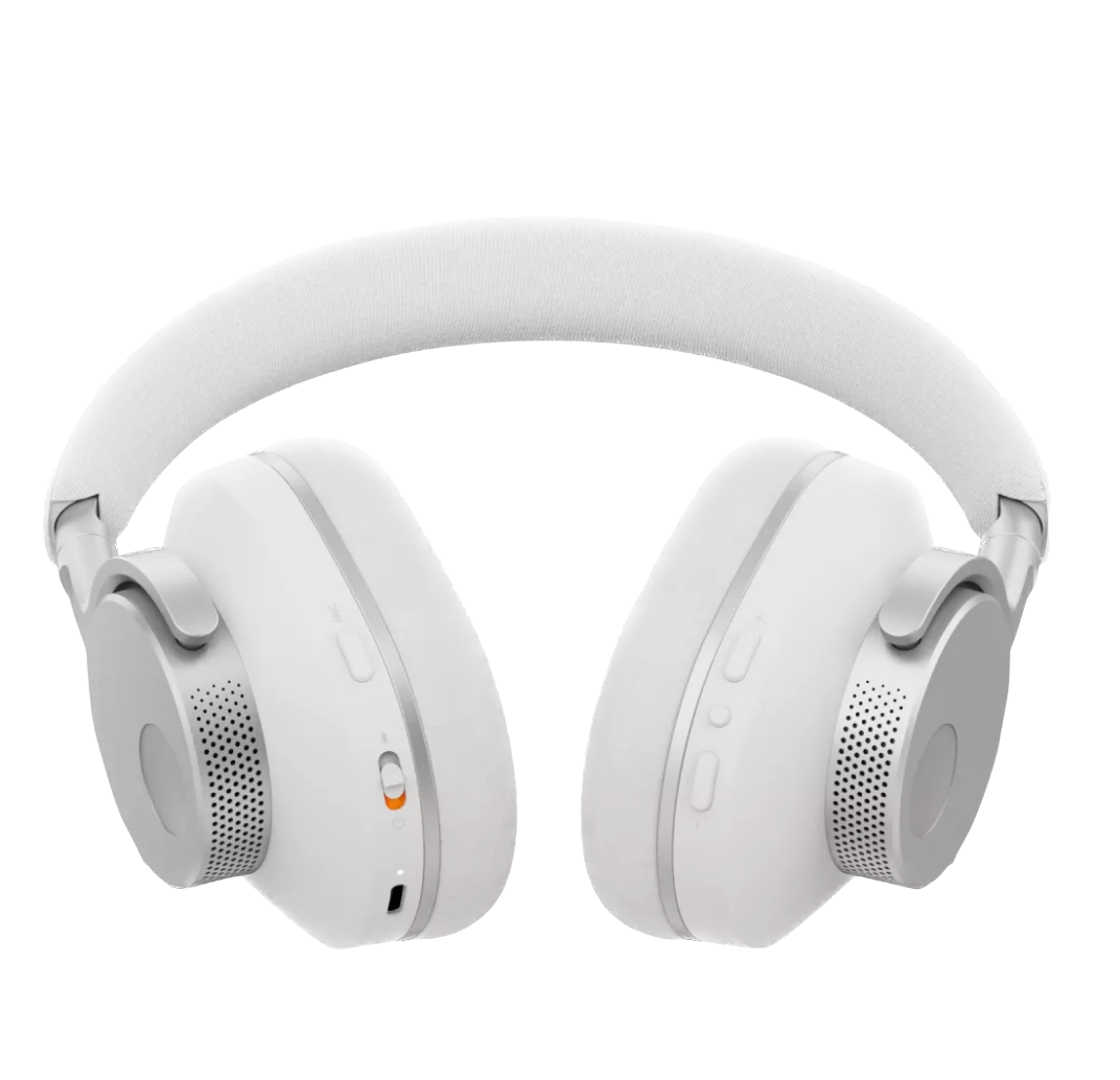 Cambridge Audio Melomania P100 SE Over Ear Headphones in White, controls shown