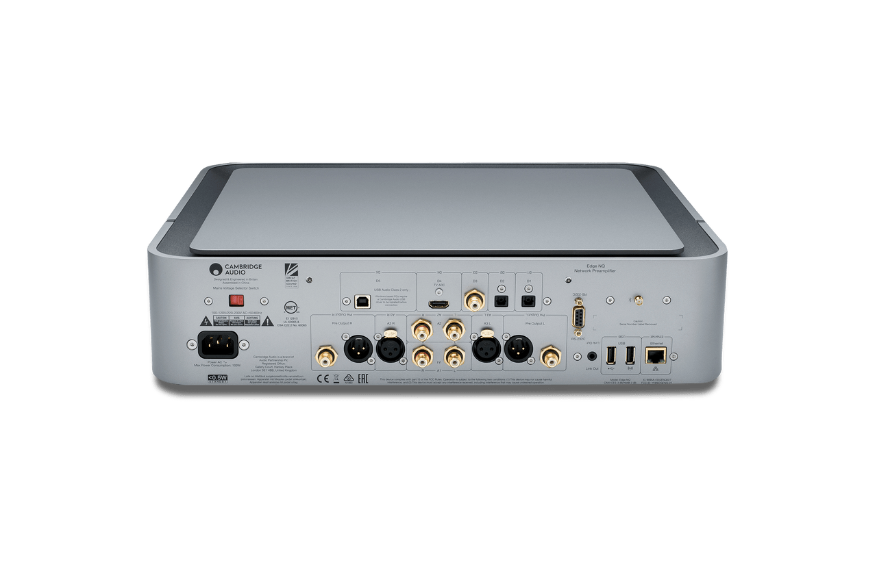 Cambridge Audio Edge NQ Preamplifier with Network Player, back and top image