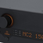 Canor Asterion V2 Tube Phono Preamplifier in black.  Angled image