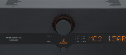 Canor Asterion V2 Tube Phono Preamplifier in black.  Front image