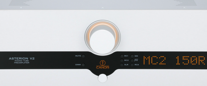 Canor Asterion V2 Tube Phono Preamplifier in white.  Front image