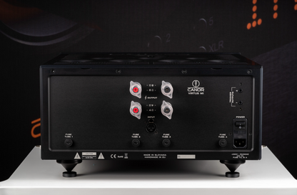 Canor Virtus M1 Vacuum Tube Power Amplifier in Black.  front of unit