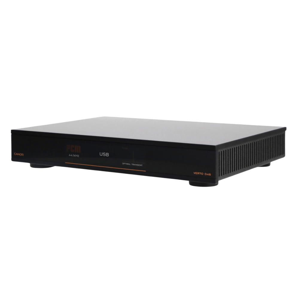 Canor Verto D4S Solid-State DAC in Black, angled