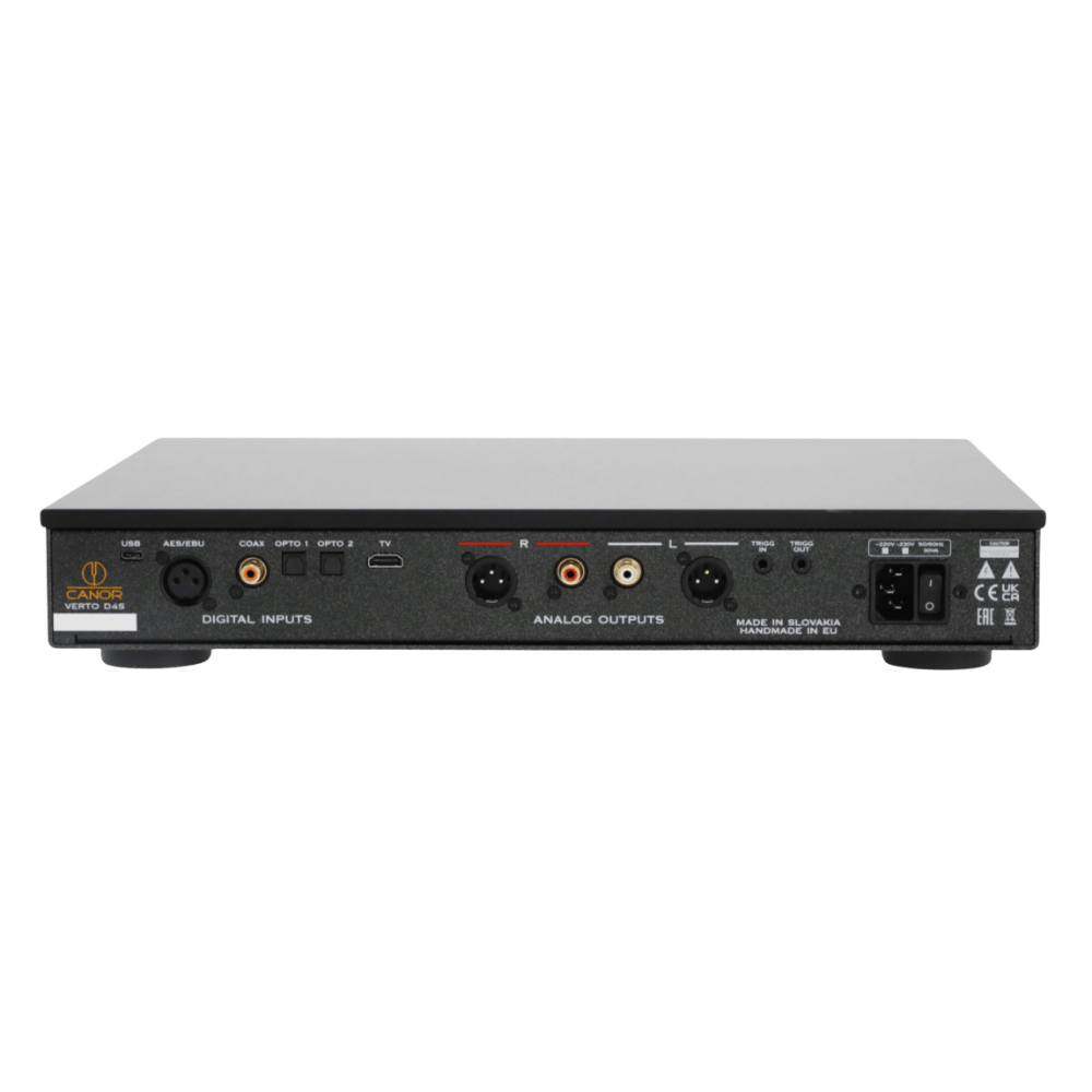 Canor Verto D4S Solid-State DAC in Black, back of unit