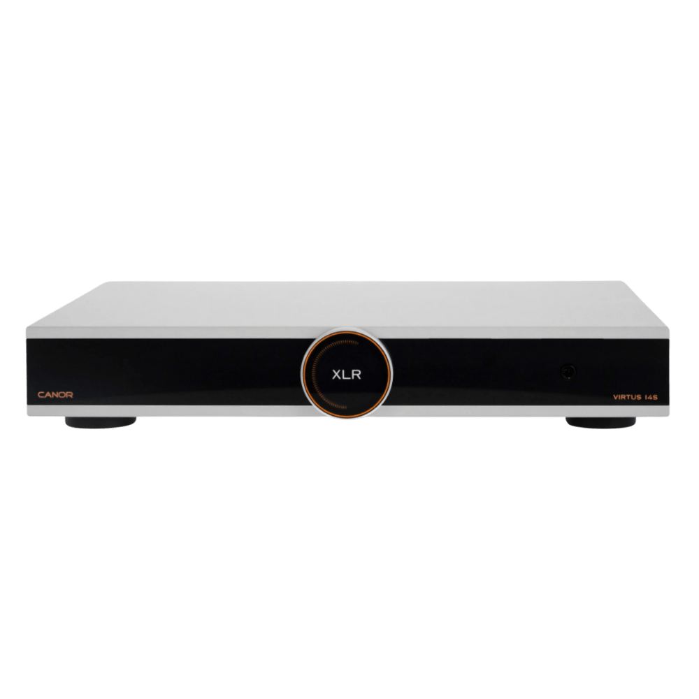 Canor Virtus 14S Integrated Solid-State Amplifier in silver, front