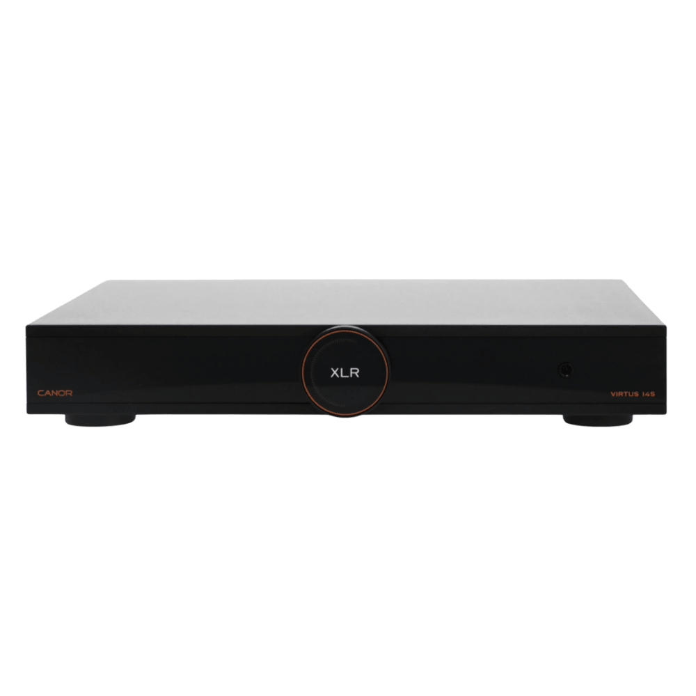 Canor Virtus 14S Integrated Solid-State Amplifier in black, front