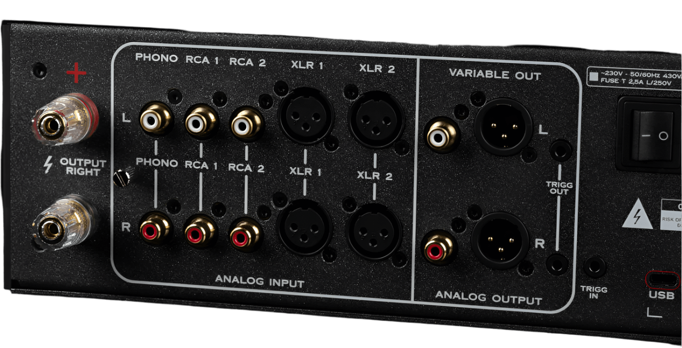 Canor Virtus A3 All-In-One Hybrid Amplifier, back of unit