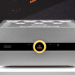 Canor Virtus M1 Vacuum Tube Power Amplifier in Silver. Front Image