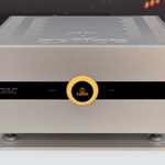 Canor Virtus S1S Solid State Dual-Mono Power Amplifier in Silver, front