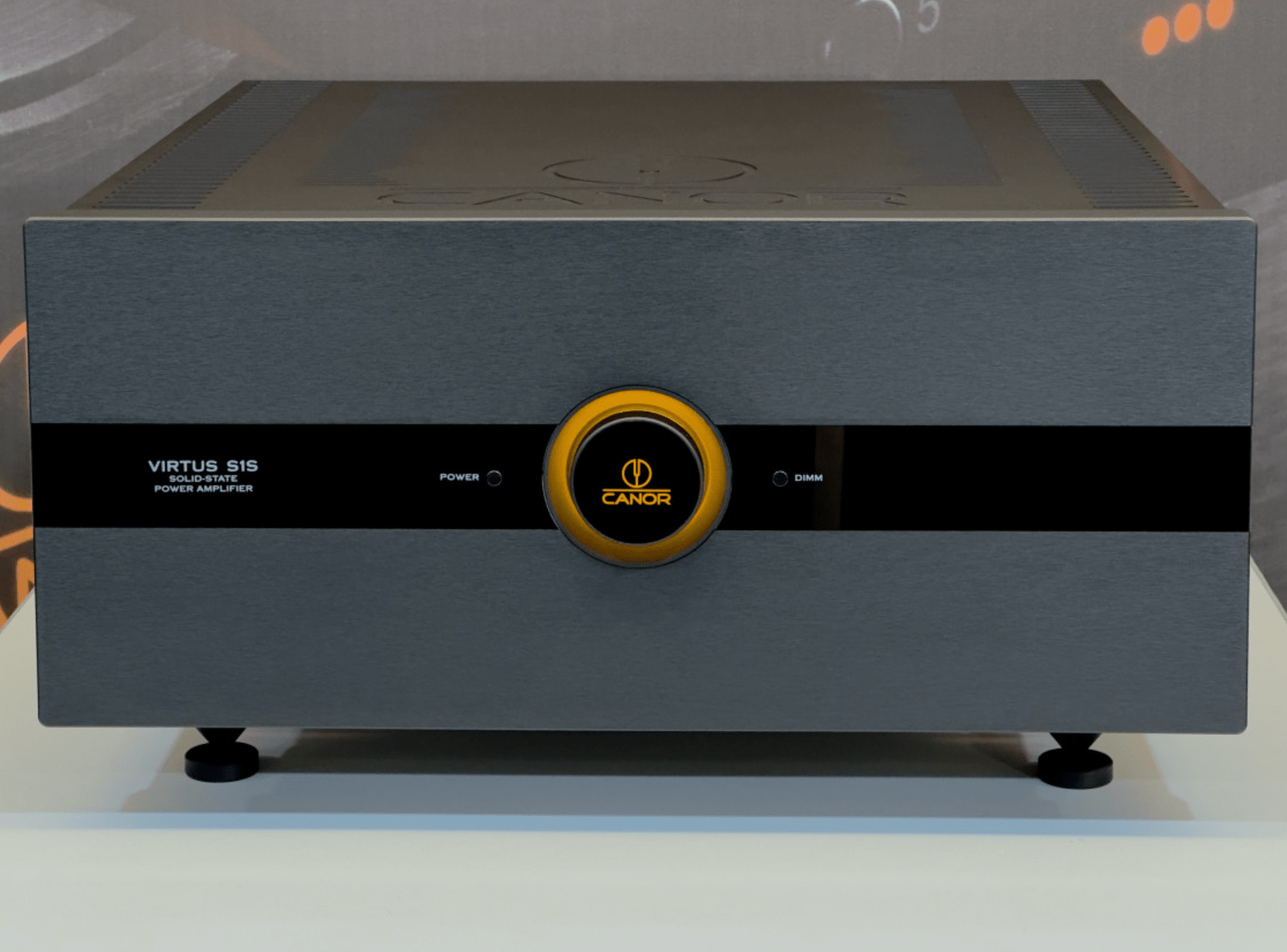 Canor Virtus S1S Solid State Dual-Mono Power Amplifier in Black, front