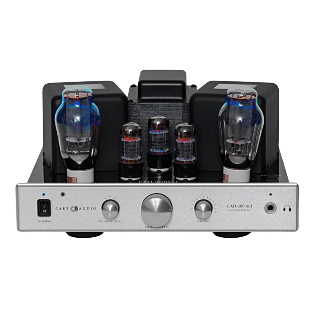 Cary Audio CAD-300SEI Integrated Amplifier in Silver, front of amp