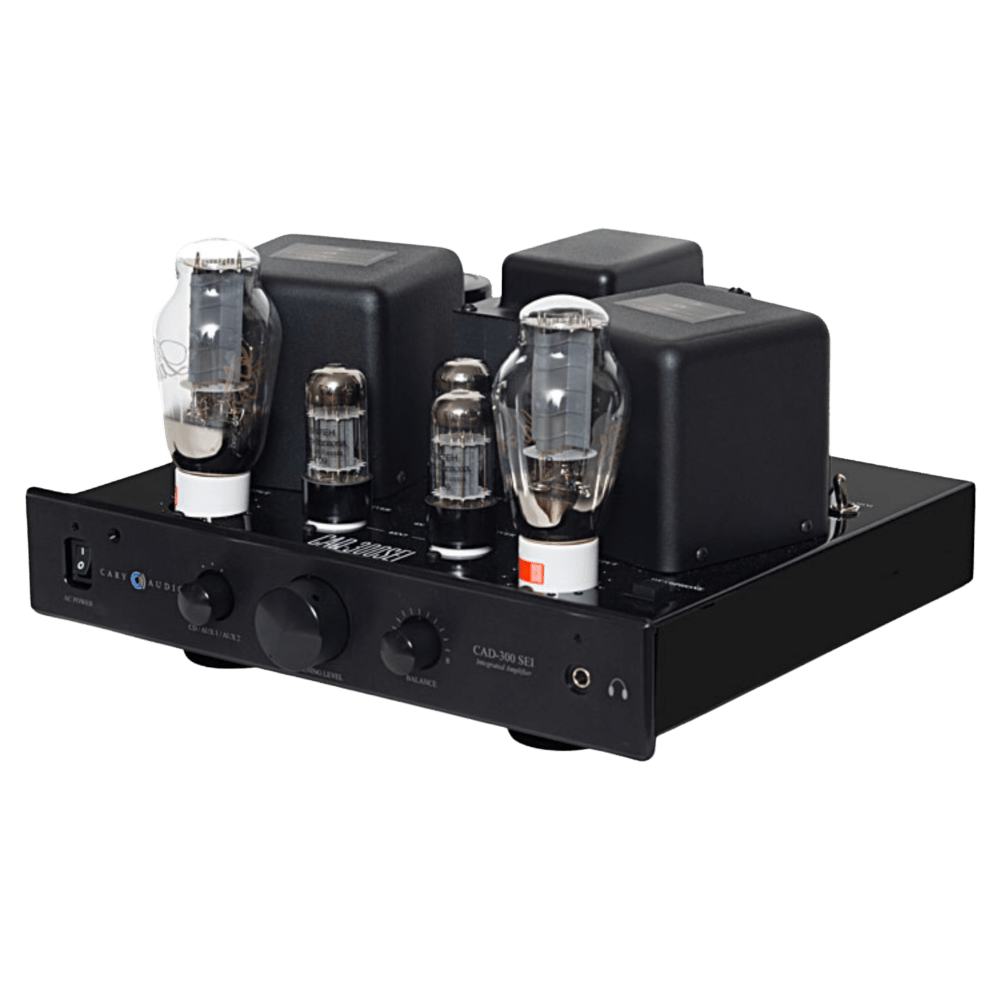 Cary Audio CAD-300SEI Integrated Amplifier in Black, angled to the left