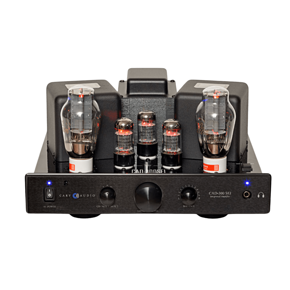 Cary Audio CAD-300SEI Integrated Amplifier in Black, front of amp