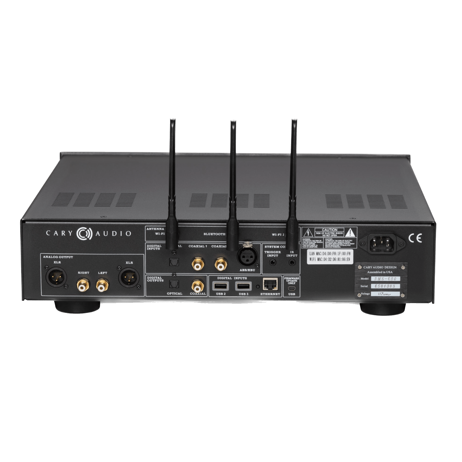 Cary Audio DMS-650 Network Streamer in Black, back