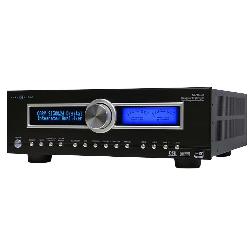Cary Audio SI-300.2D Integrated Amplifier in Black, angled to the left