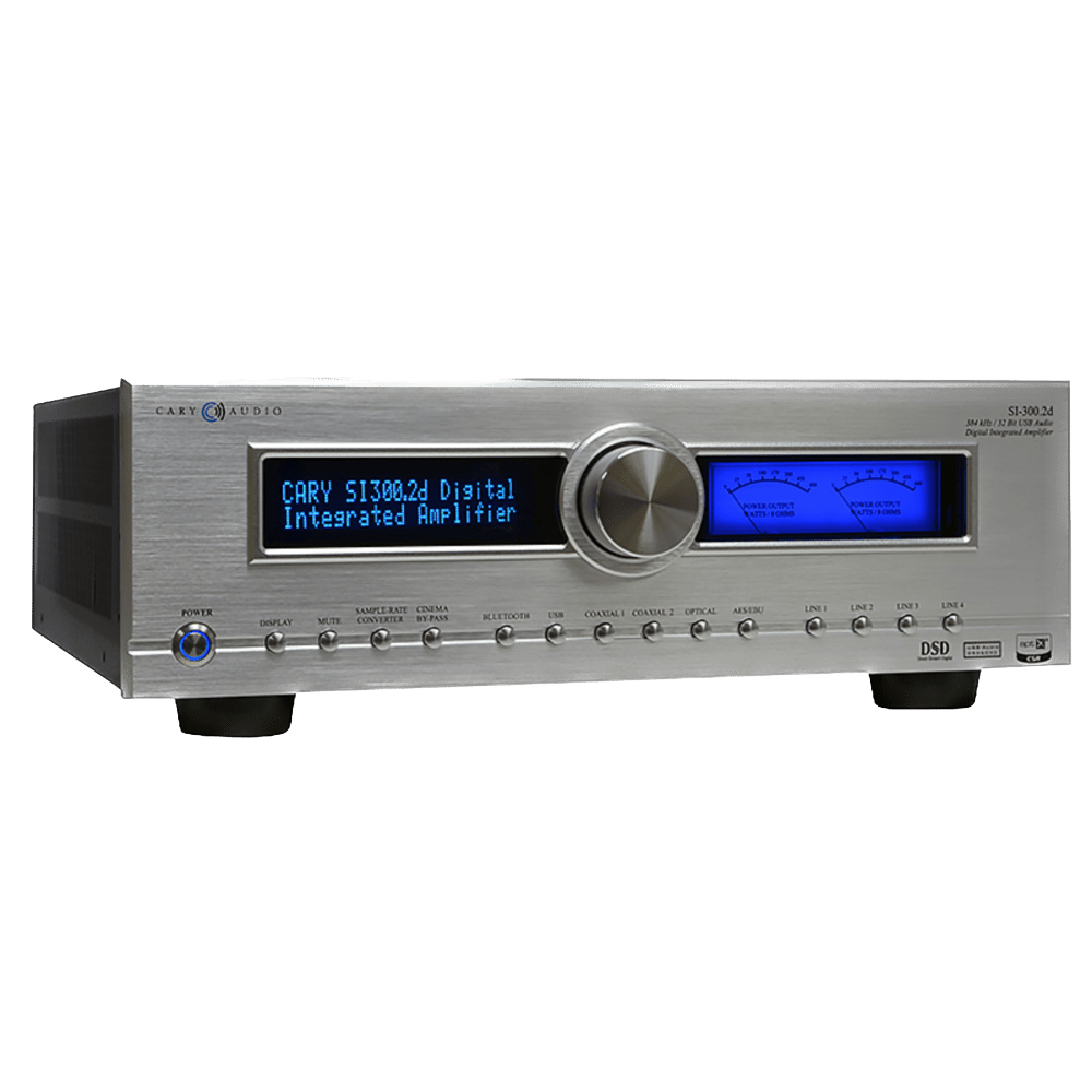 Cary Audio SI-300.2D Integrated Amplifier in Silver, angled to the right