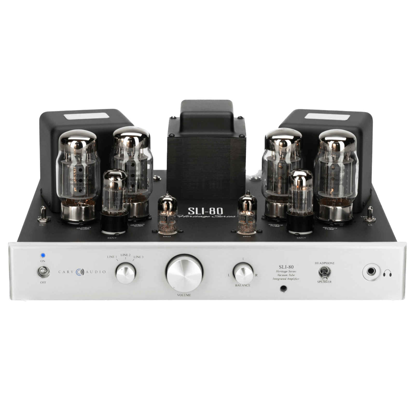 Cary Audio SLI-80HS Integrated Amplifier in Silver, front