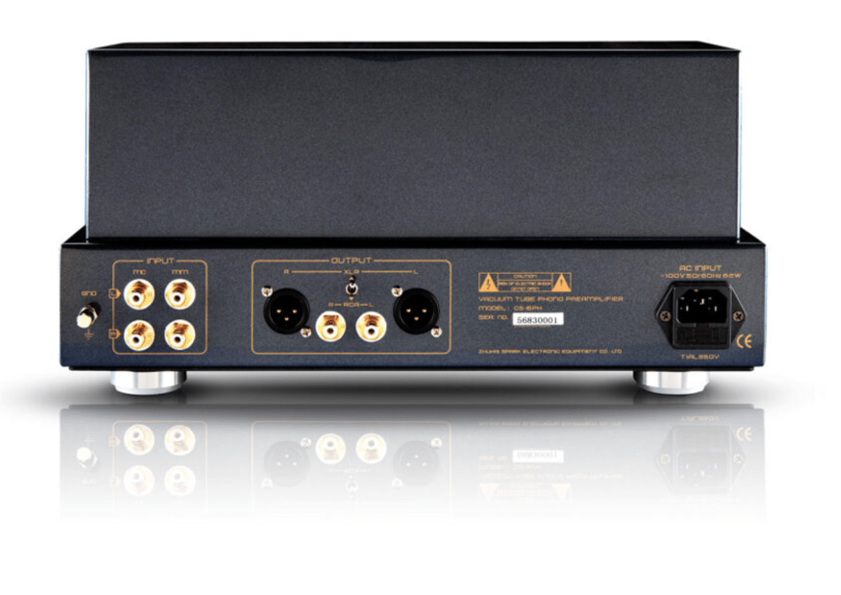Cayin Valve Amplifiers Cayin CS-6PH Tube Phono Pre-Amplifier rear of unit