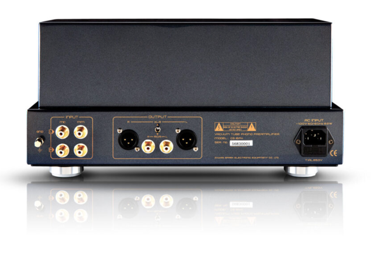 Cayin Valve Amplifiers Cayin CS-6PH Tube Phono Pre-Amplifier rear of unit