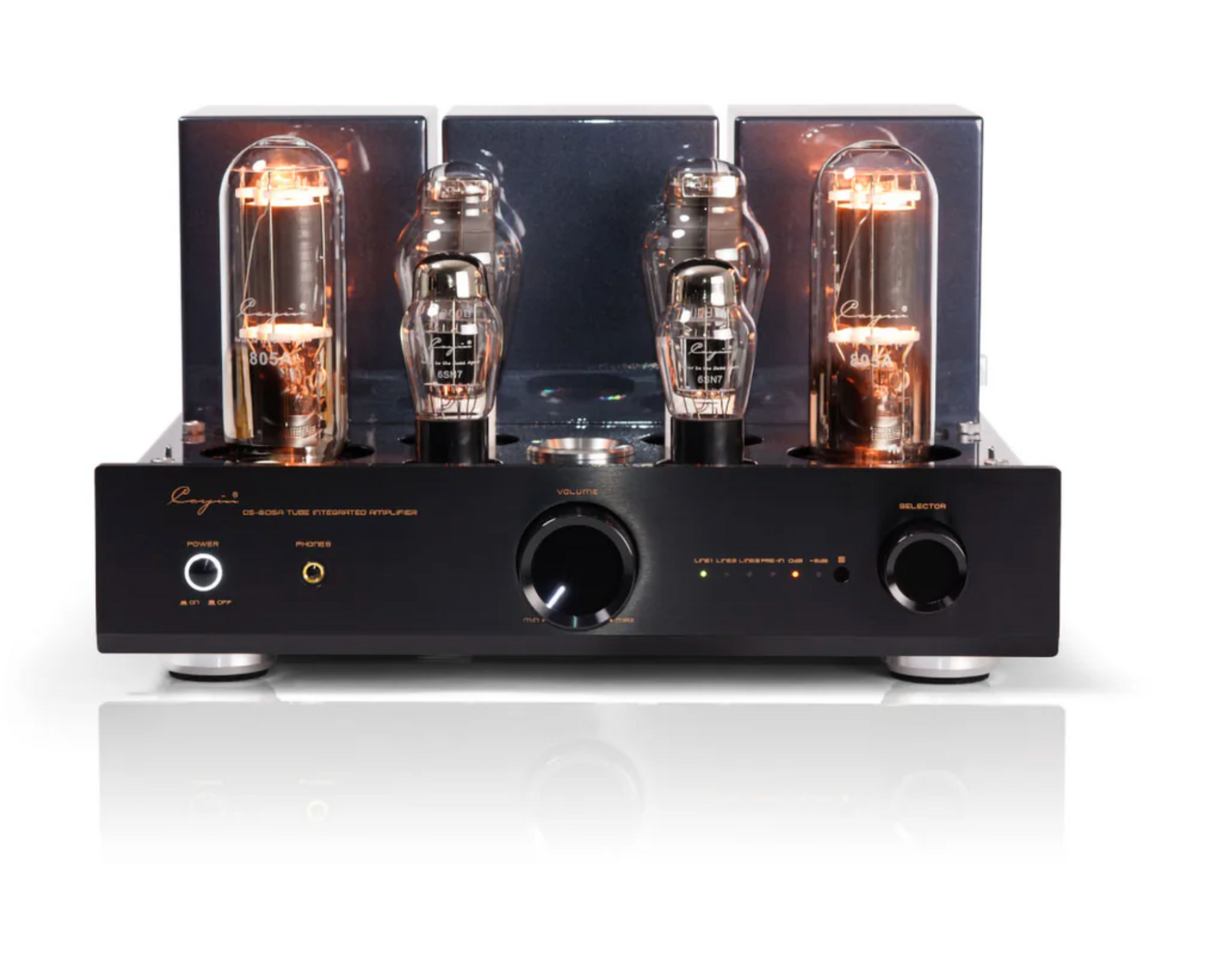 Cayin VaCayin CS-805A SET Integrated Valve Amplifier in Black, from front