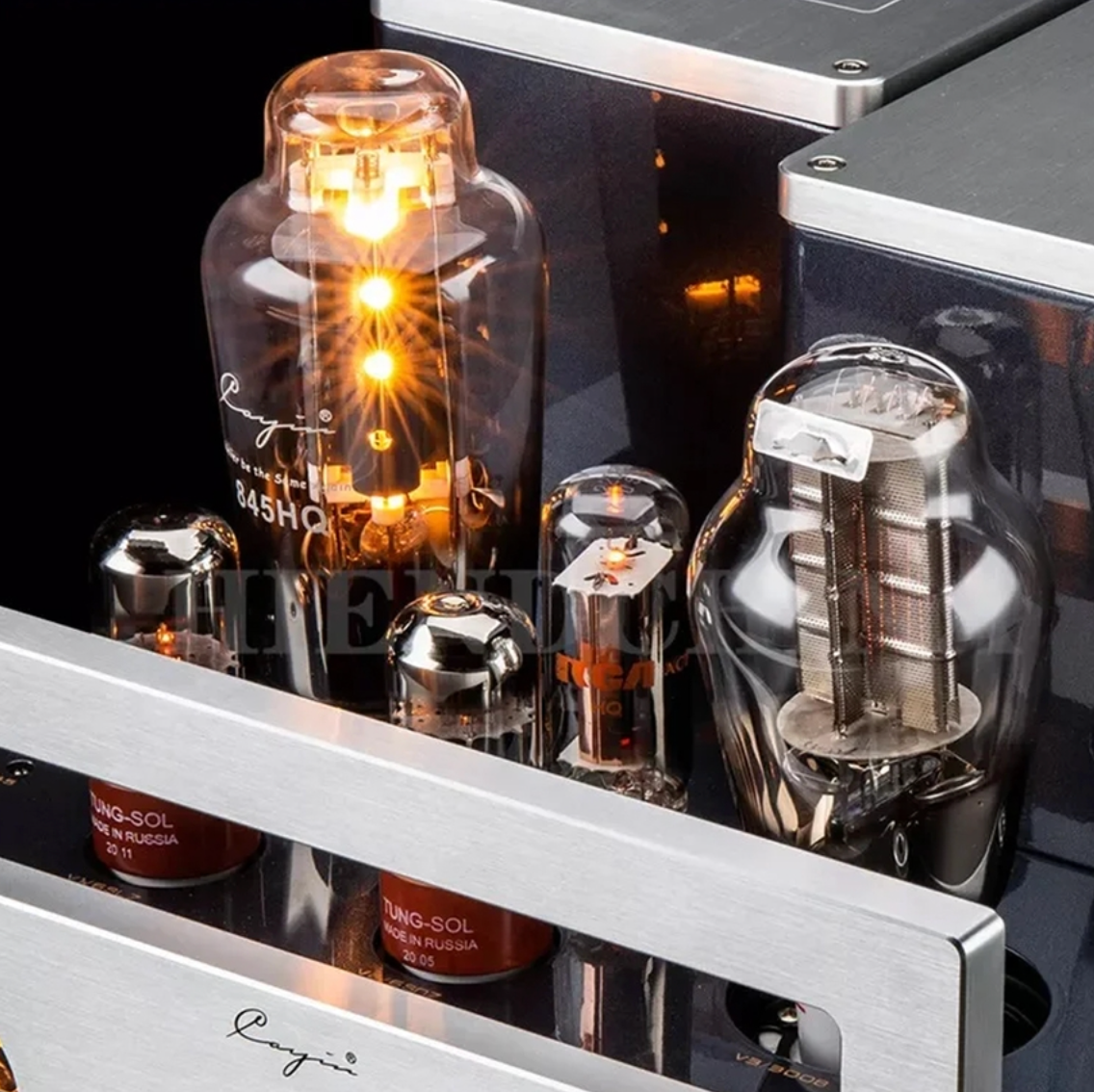 Cayin CS-845M Class A Mono Block Valve Power Amplifier, tubes up close