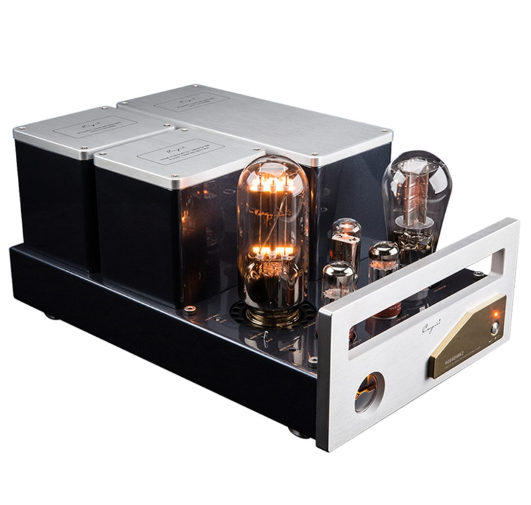 Cayin CS-845M Class A Mono Block Valve Power Amplifier, angled