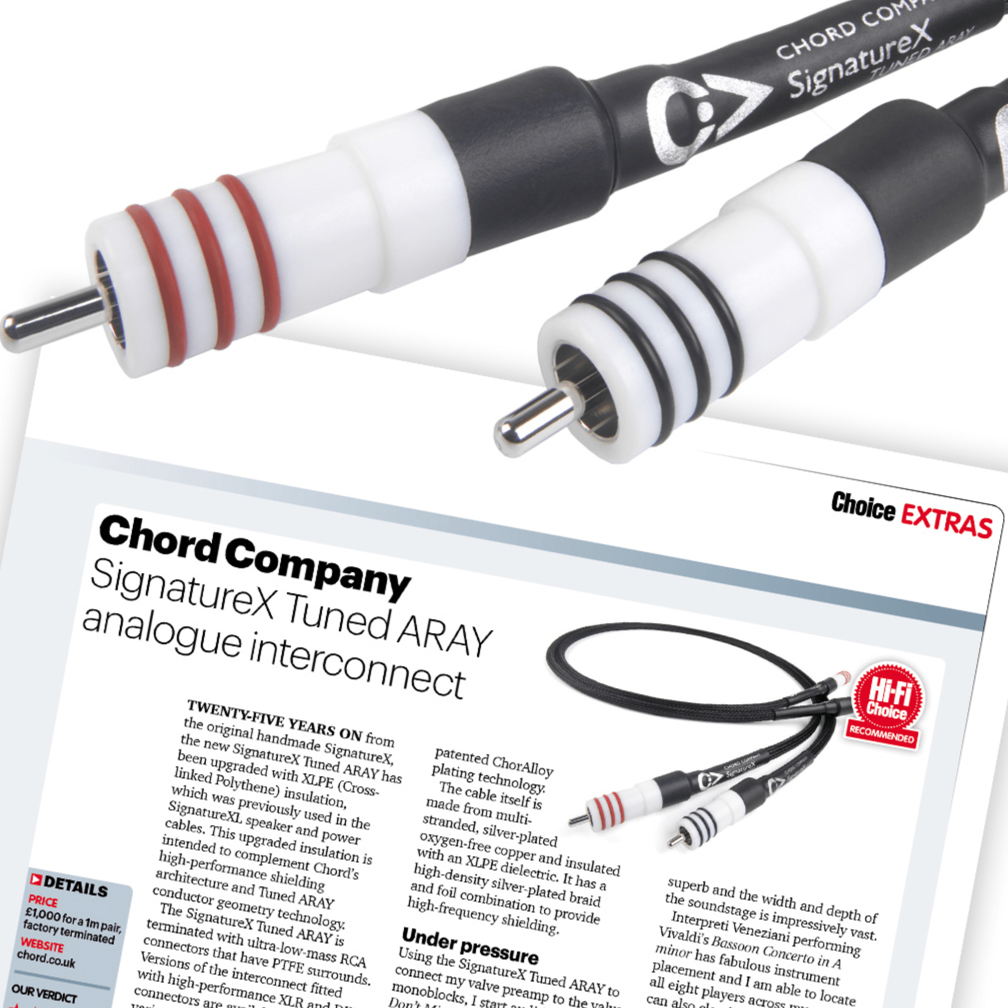 Chord SignatureX Tuned ARAY Analogue Interconnect Cable 2RCA – 2RCA review