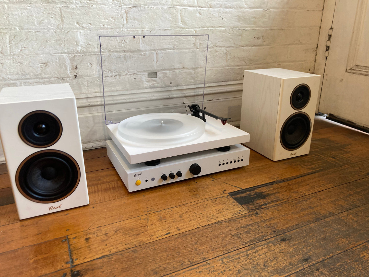 Combo Audio Bundles Excuse Me, Does it Come In White Turntable Pack