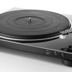Denon DP-450USB Turntable with USB & Phono Preamp, on angle, no dustcover