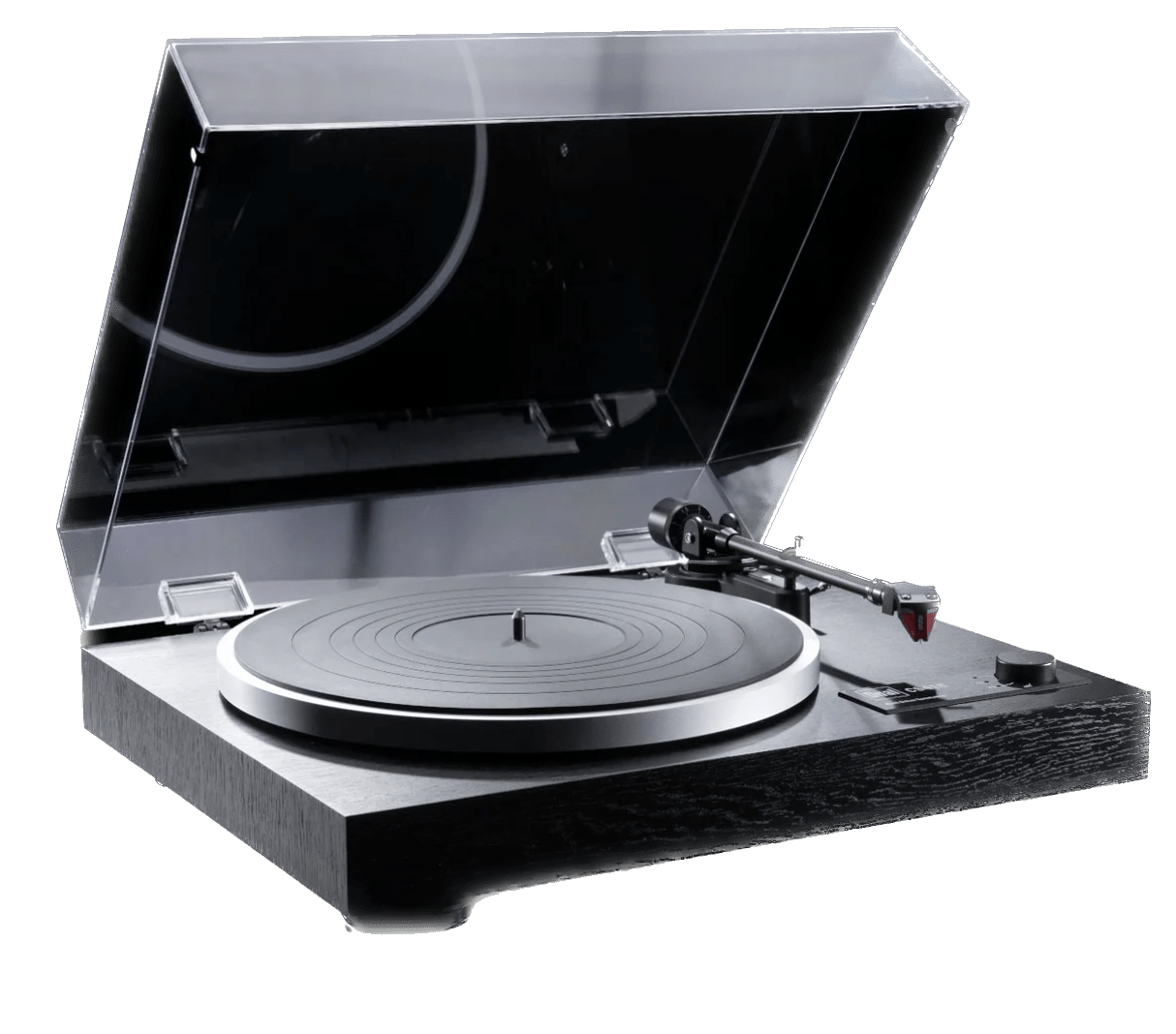 Dual CS-418 Manual Turntable with dustcover lifted