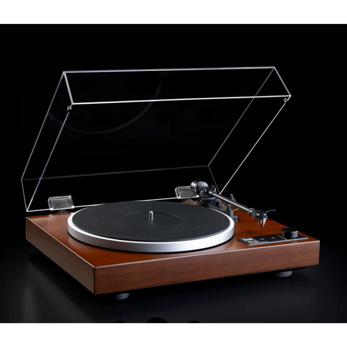 Dual CS-429 Automatic Turntable in Blackwood with dustcover up