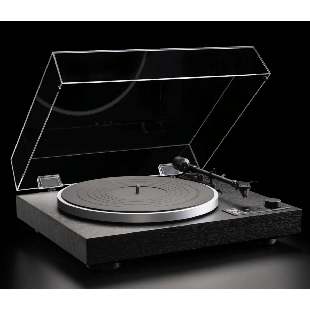 Dual CS-429 Automatic Turntable in Blackwood with dustcover up