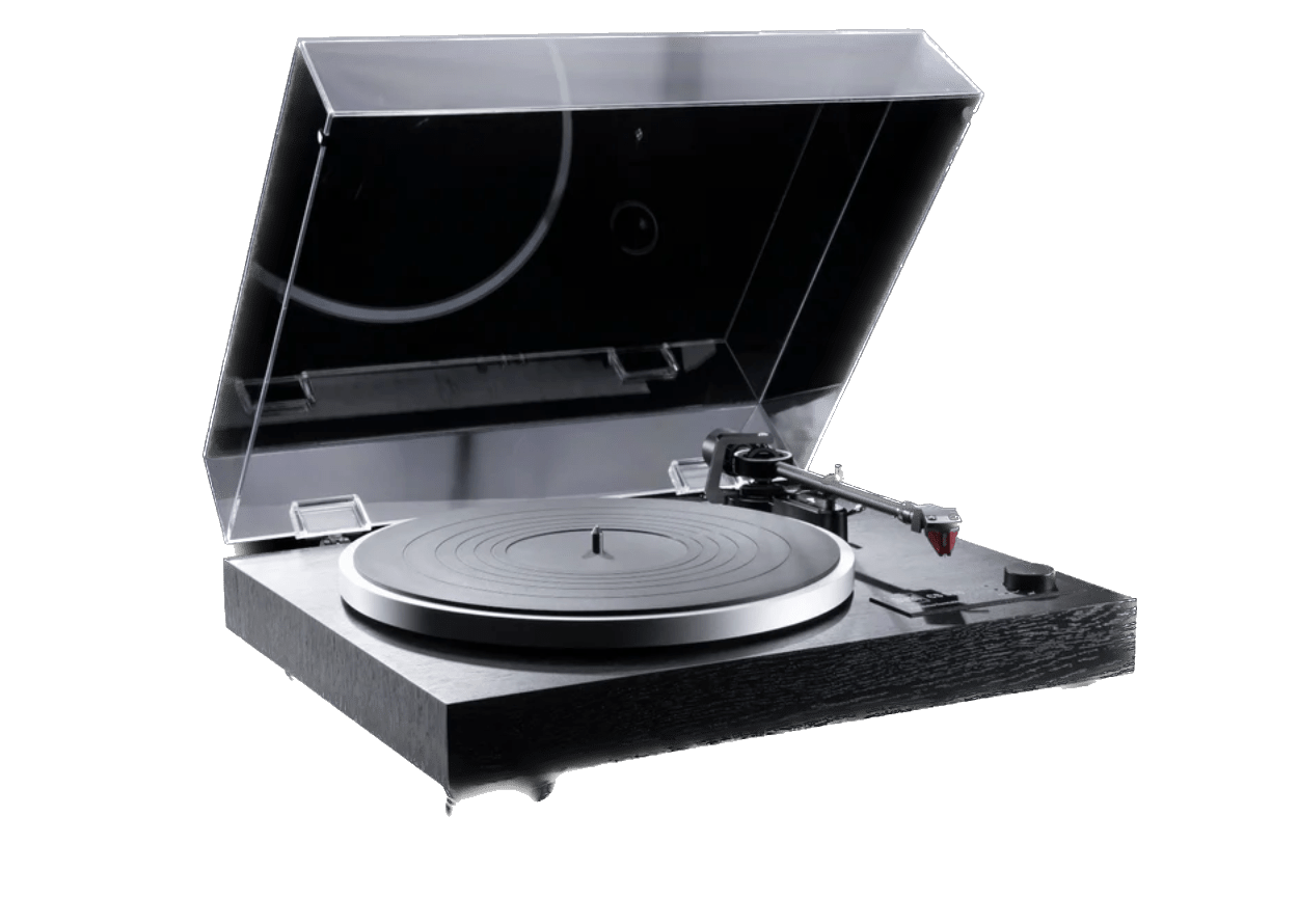 Dual CS-518 Manual Turntable in Blackwood with dustcover up