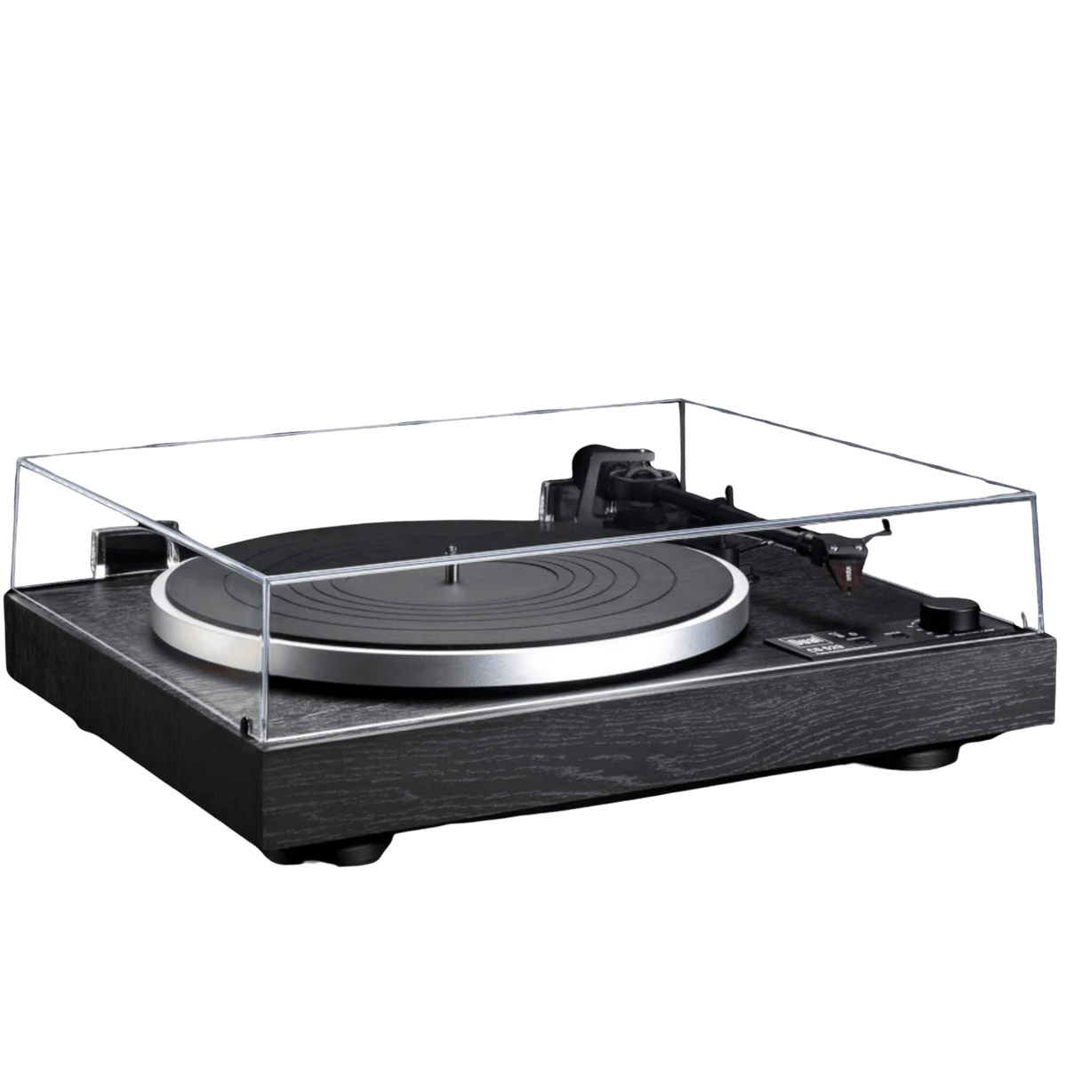 Dual CS-529 BT Automatic Turntable in Blackwood with lid on