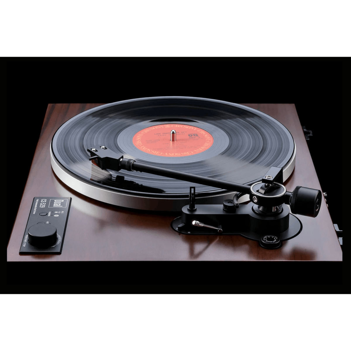 Dual CS-529 BT Automatic Turntable in Walnut, side view